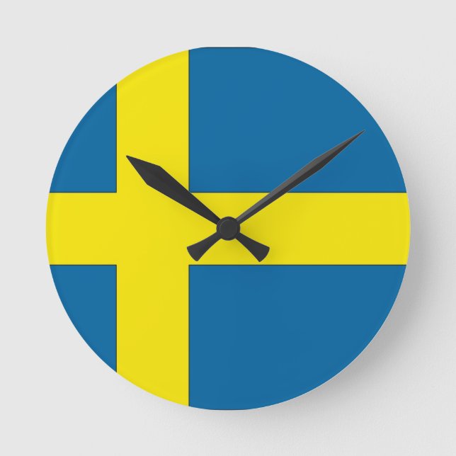 Flagga av Sverige Rund Klocka (Framsida)