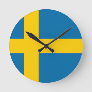 Flagga av Sverige Rund Klocka