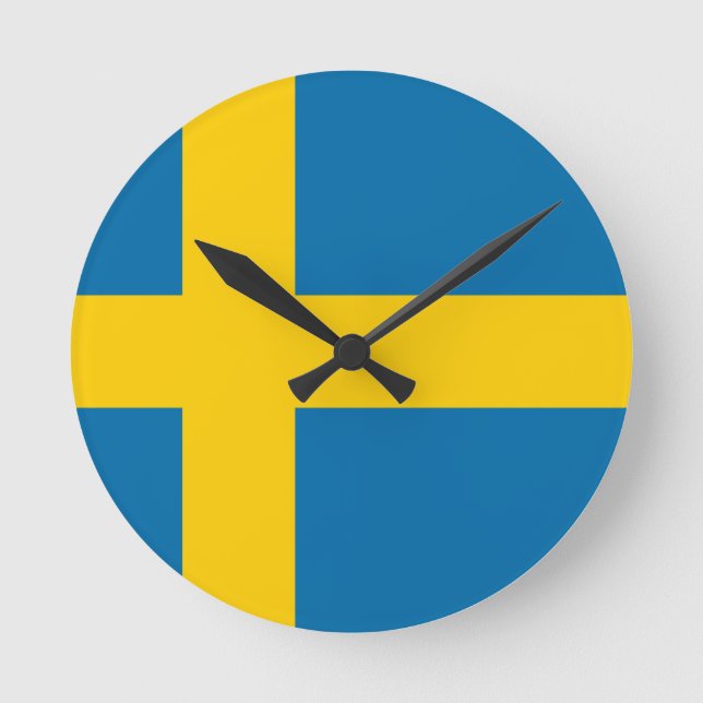 Flagga av Sverige Rund Klocka (Framsida)