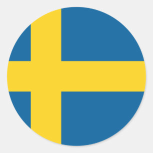 Flagga av Sverige Runt Klistermärke