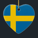 Flagga av sverigen julgransprydnad keramik<br><div class="desc">Flagga av sverigen - Sveriges flagga</div>