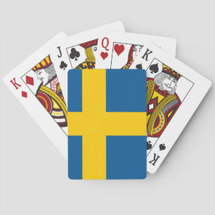 Flagga av sverigen som leker kort casinokort