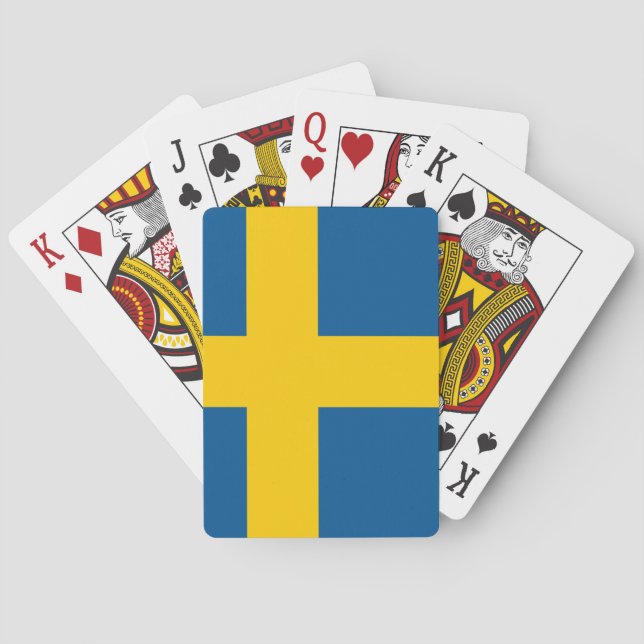 Flagga av sverigen som leker kort casinokort (Baksidan)