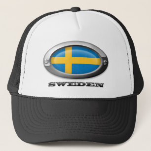 Flagga av sverigen stålsätter in ramen keps