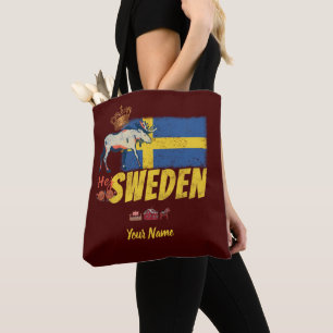 flagga av sverigens vintage och mossovenir tygkasse