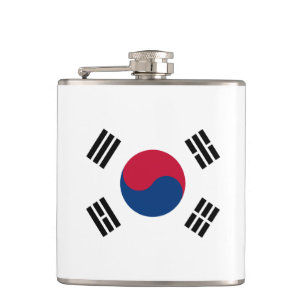 Flagga av sydkoreansk vinylglasflaska fickplunta