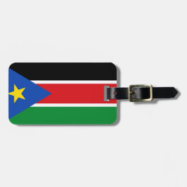 Flagga av Sydsudans bagageetikett med läderband Bagagebricka