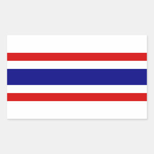 Flagga av Thailand Rektangulärt Klistermärke