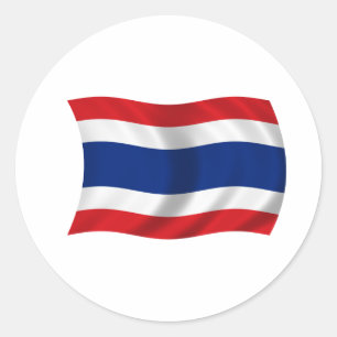 Flagga av Thailand Runt Klistermärke