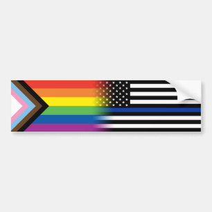 Flagga av Thin Blue Line för Pridet Inkluderat HGB Bildekal