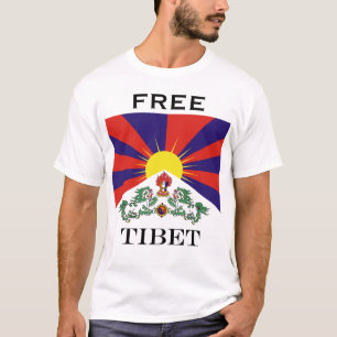 Flagga av Tibet eller för snö den lejona flagga T Shirt