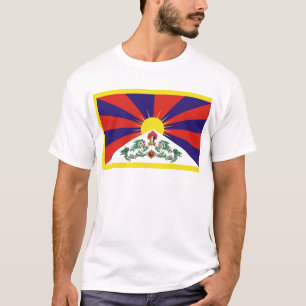 Flagga av Tibet eller för snö den lejona flagga Tröja