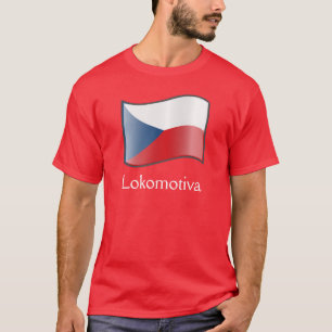 Flagga av tjeckiska Lokomotiva T-Shirt
