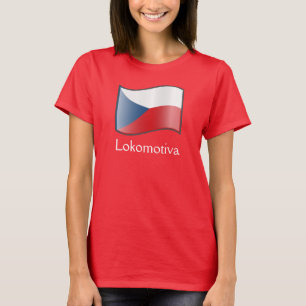 Flagga av tjeckiska Lokomotiva T-Shirt