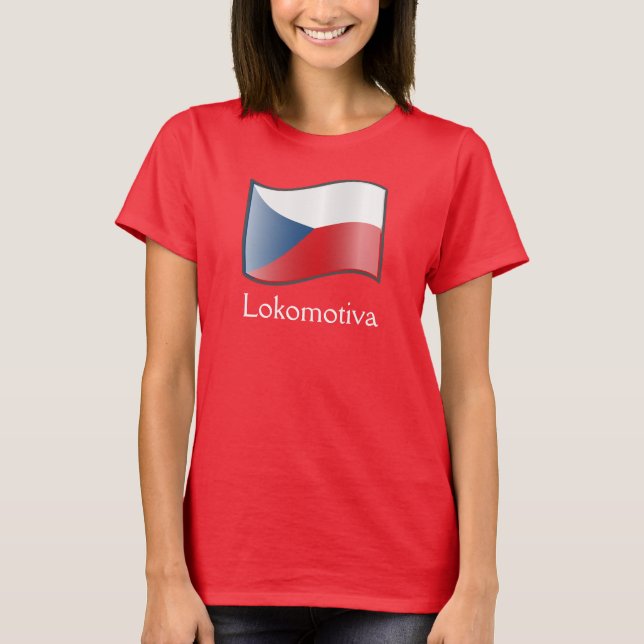 Flagga av tjeckiska Lokomotiva T-Shirt (Framsida)