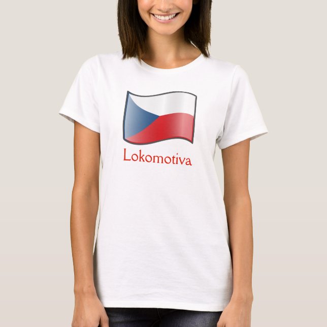 Flagga av tjeckiska Lokomotiva T-Shirt (Framsida)