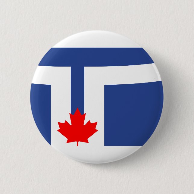 Flagga av Toronto, Ontario Button Knapp (Framsida)