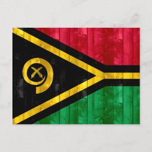 Flagga av trä Vanuatan Vykort