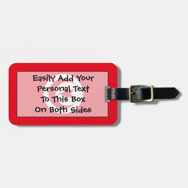 Flagga av Tunisiens Easy ID Personal Bagagebricka (Horisontell Framsida)