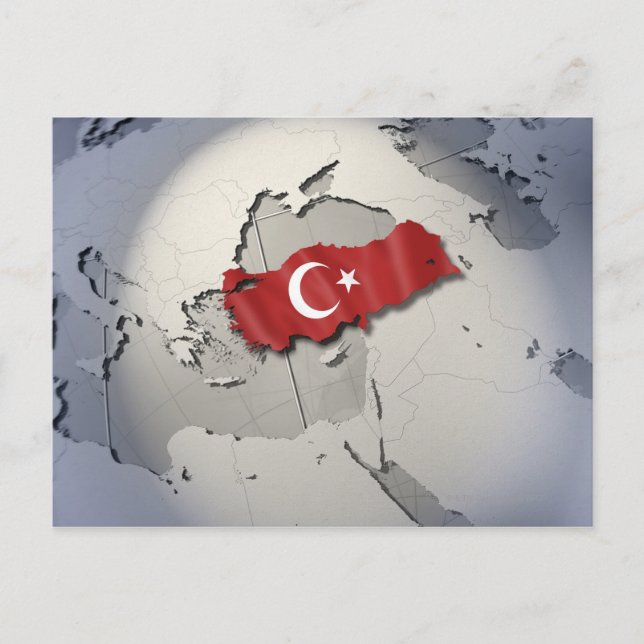 Flagga av Turkiet Vykort (Framsida)