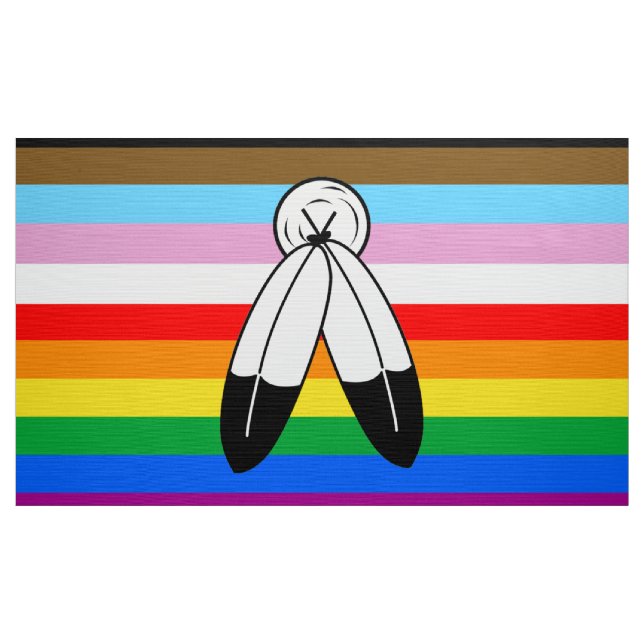 Flagga av två-spirit-HBT-Pride+-förlopp Tyg (Yard)