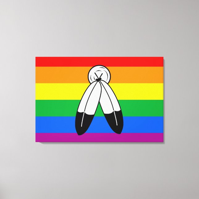 Flagga av två-spirit LGBTQ+-Pride Canvastryck (Framsida)