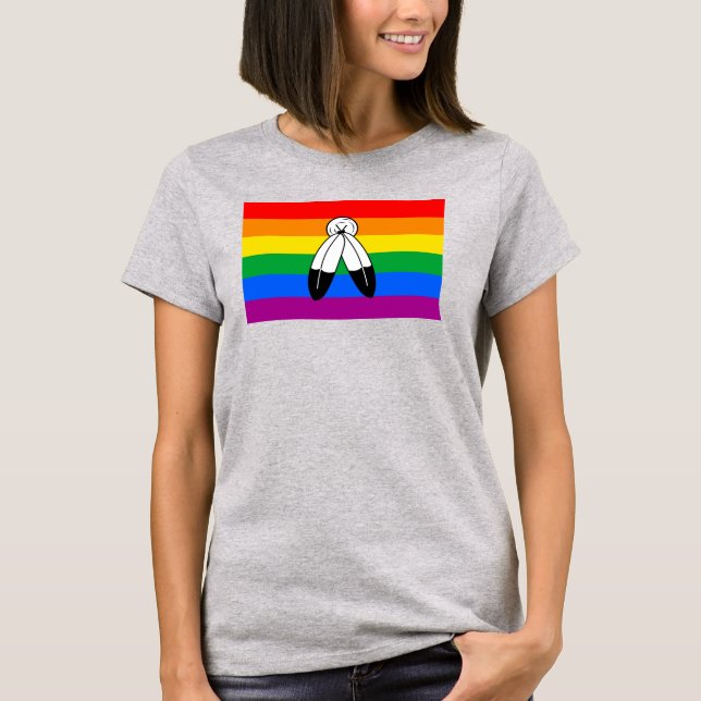 Flagga av två-spirit LGBTQ+-Pride T Shirt (Framsida)
