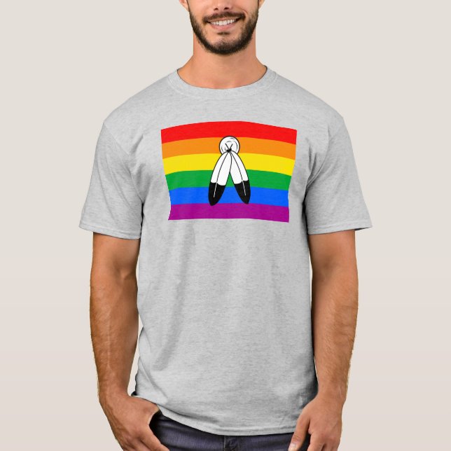 Flagga av två-spirit LGBTQ+-Pride T Shirt (Framsida)