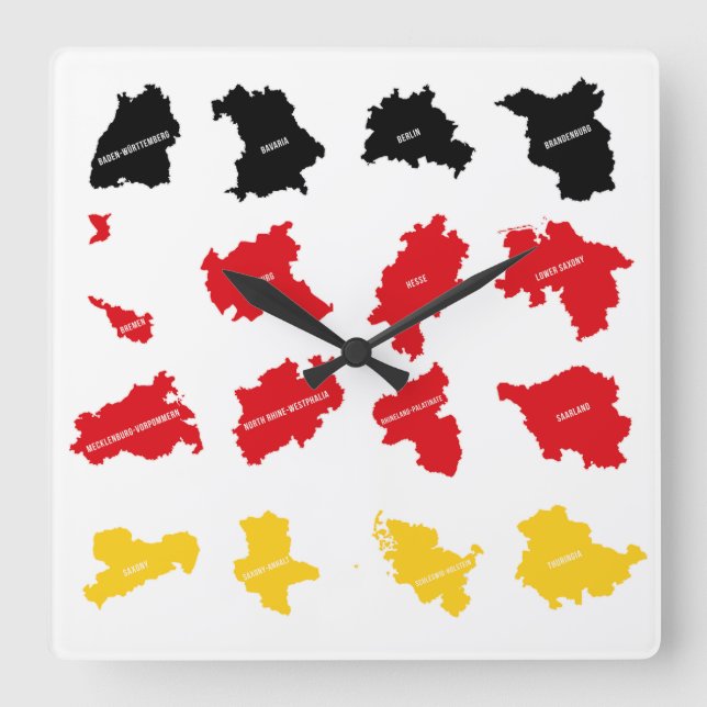 Flagga av tyska Stater Fyrkantig Klocka (Framsida)