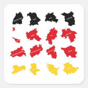 Flagga av tyska Stater Fyrkantigt Klistermärke