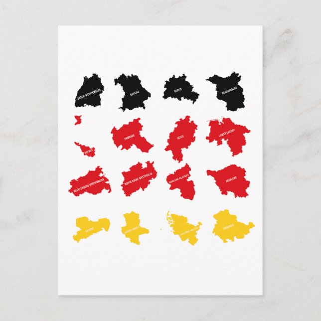 Flagga av tyska Stater Helg Vykort (Framsida)