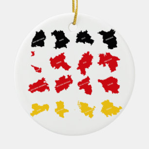 Flagga av tyska Stater Julgransprydnad Keramik