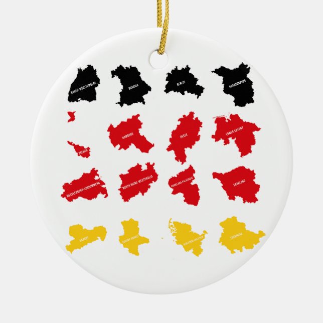 Flagga av tyska Stater Julgransprydnad Keramik (Framsidan)