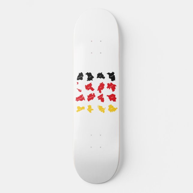 Flagga av tyska Stater Mini Skateboard Bräda 18,5 Cm (Framsida)