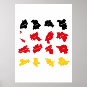 Flagga av tyska Stater Poster