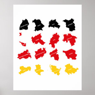Flagga av tyska Stater Poster