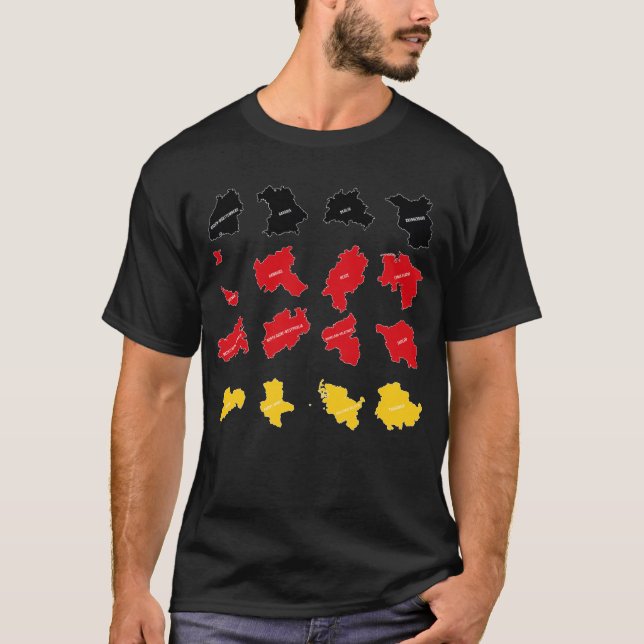 Flagga av tyska Stater T Shirt (Framsida)