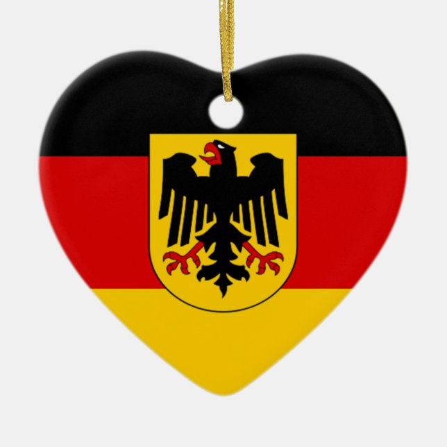 Flagga av Tyskland - Bundesdienstflaggge Julgransprydnad Keramik (Framsidan)
