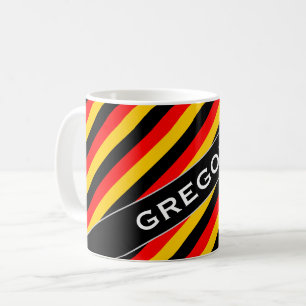 Flagga av Tysklandare Inspired Färgad Rand Mönst Kaffemugg