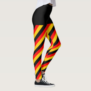 Flagga av Tysklandare Inspired Färgad Rand Mönst Leggings