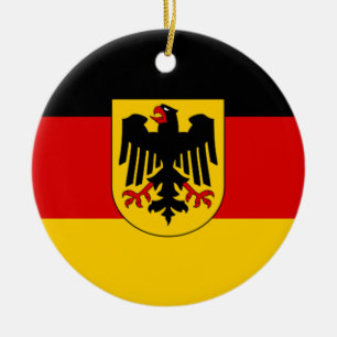Flagga av Tysklandet - Bundesdienstflagge Julgransprydnad Keramik