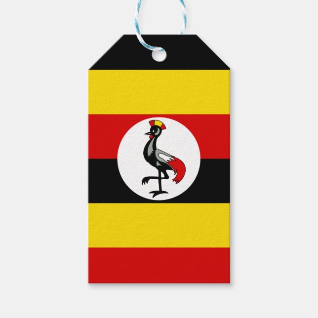 Flagga av Uganda Gift Märkre Presentetikett (Framsidan)