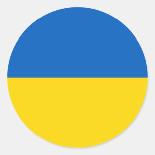 Flagga av Ukraina Runt Klistermärke