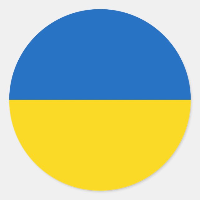 Flagga av Ukraina Runt Klistermärke (Framsida)