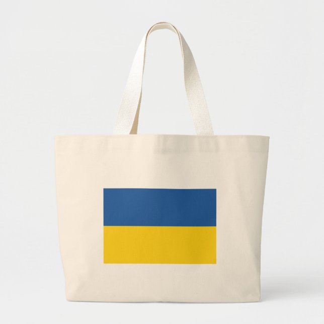 Flagga av ukrainsk knapp Tote Bag Jumbo Tygkasse (Framsidan)