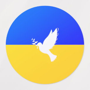 Flagga av ukrainska etiketter Dove of Peace - Free
