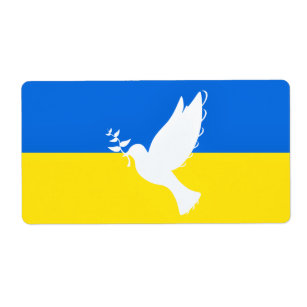 Flagga av ukrainska etiketter Dove of Peace - Free Fraktsedel