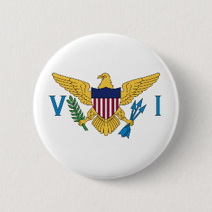 Flagga av US Virgin Islands (USA) knäppas på Knapp