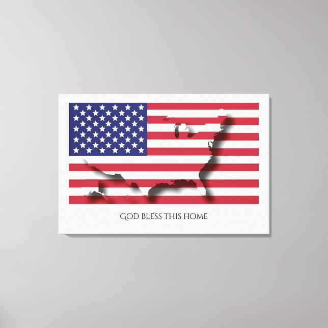 Flagga av USA AMERICA Patriotic Home Customized Te Canvastryck (Framsida)