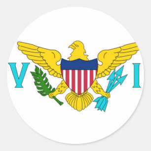 Flagga av USEN Virgin Islands Runt Klistermärke